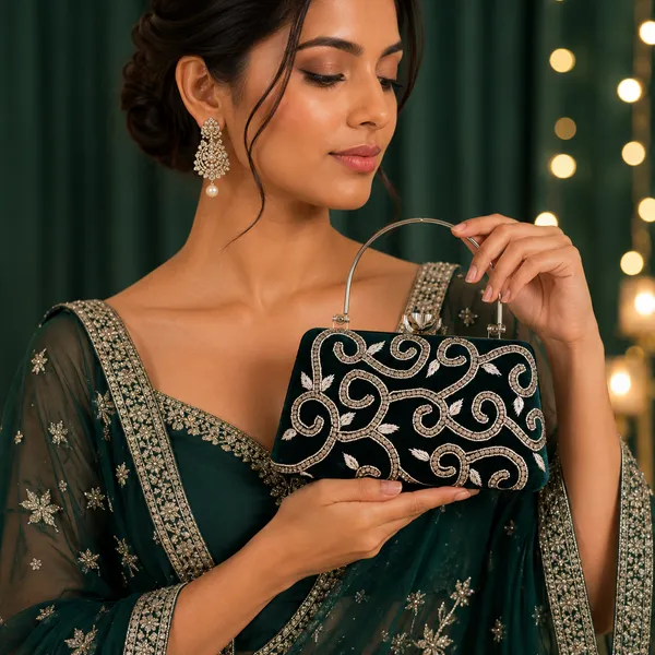 Green_Polyurethane_Clutch_For_Women