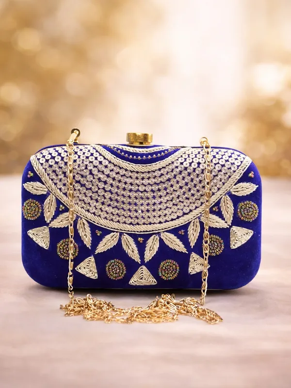 Blue_Velvet_Clutch_For_Women