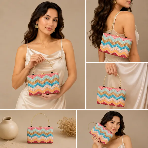 Multicolor_Polyurethane_Clutch_For_Women
