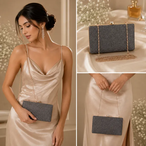 Grey_Polyurethane_Clutch_For_Women