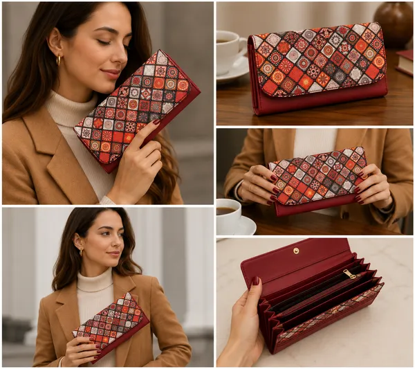 Red_Polyurethane_Clutch_For_Women