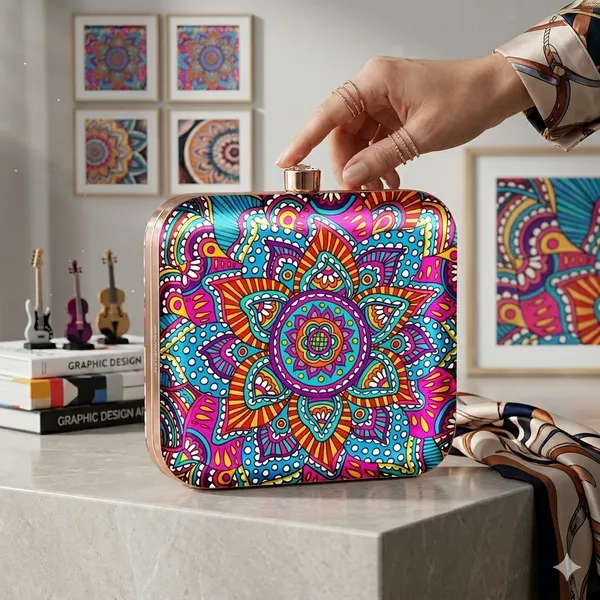 Multicolor_Polyurethane_Clutch_For_Women