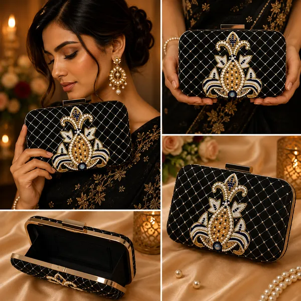 Black_Polyurethane_Clutch_For_Women