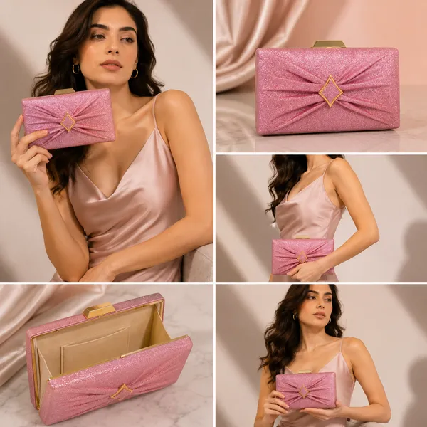 Pink_Polyurethane_Clutch_For_Women