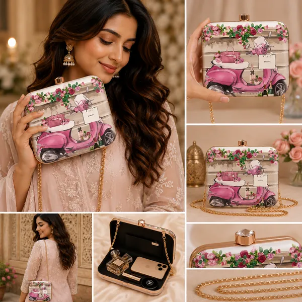 Pink_Polyurethane_Clutch_For_Women