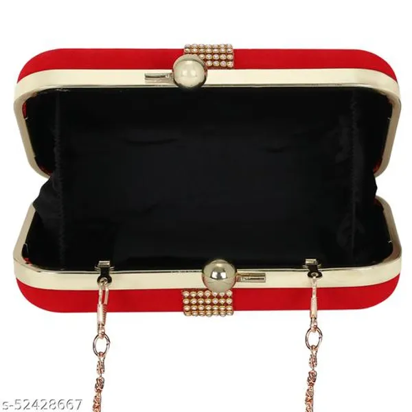 Red_Polyurethane_Clutch_For_Women