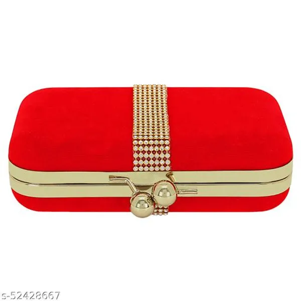 Red_Polyurethane_Clutch_For_Women