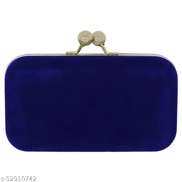 Blue_Polyurethane_Clutch_For_Women