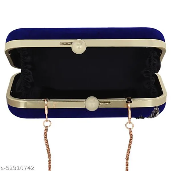 Blue_Polyurethane_Clutch_For_Women