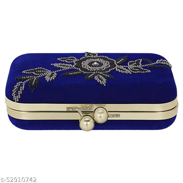 Blue_Polyurethane_Clutch_For_Women