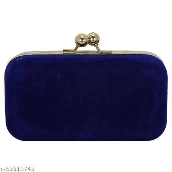 Blue_Polyurethane_Clutch_For_Women
