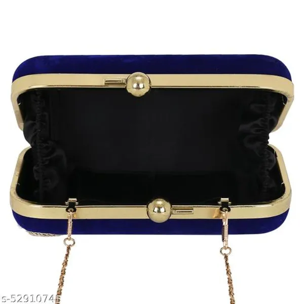 Blue_Polyurethane_Clutch_For_Women