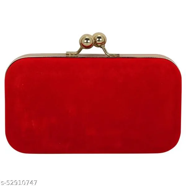 Red_Polyurethane_Clutch_For_Women