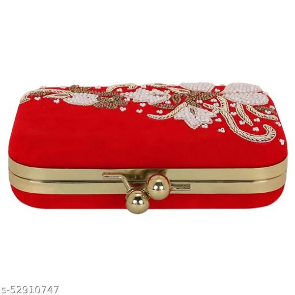 Red_Polyurethane_Clutch_For_Women