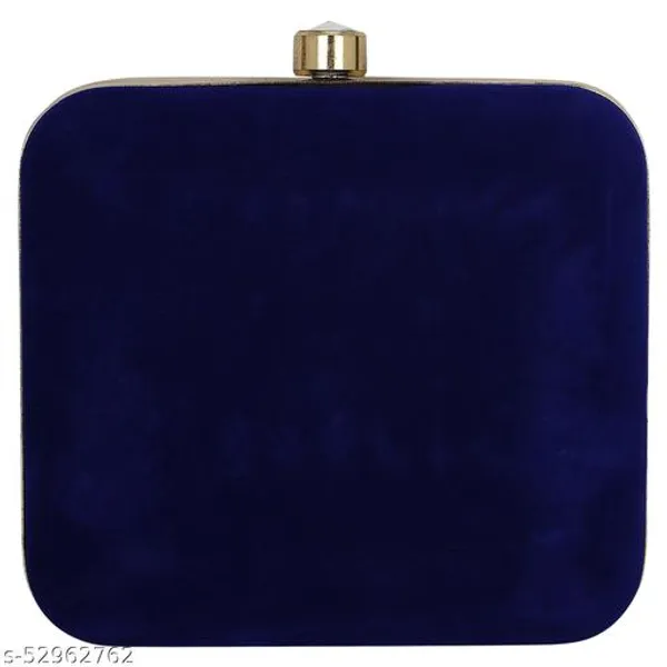 Blue_Polyurethane_Clutch_For_Women