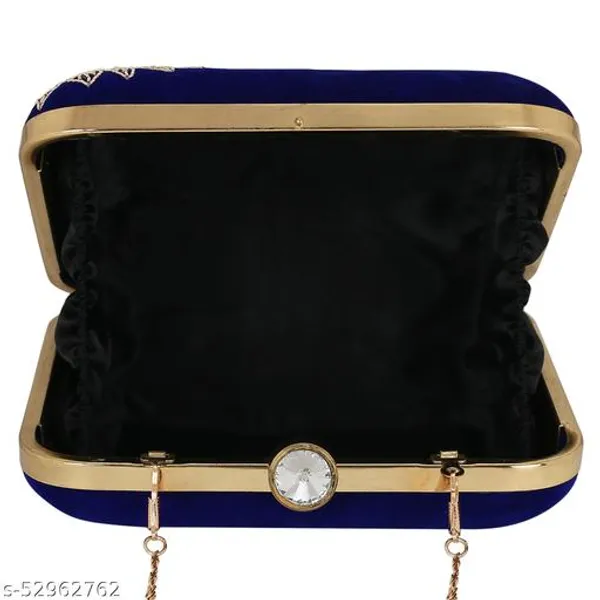 Blue_Polyurethane_Clutch_For_Women