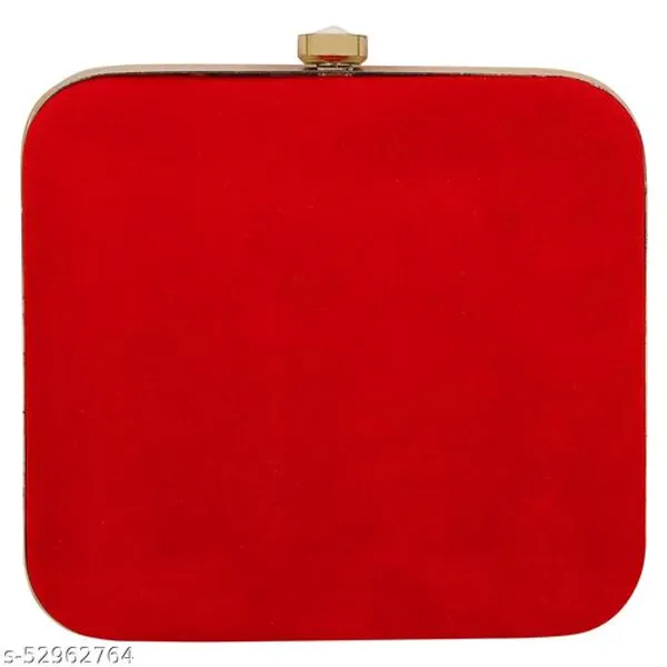 Red_Polyurethane_Clutch_For_Women
