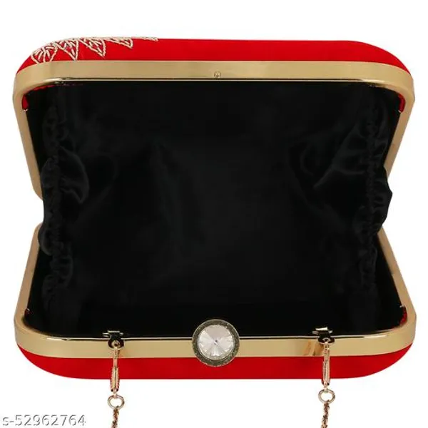 Red_Polyurethane_Clutch_For_Women