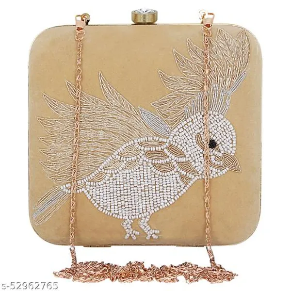 Gold_Polyurethane_Clutch_For_Women
