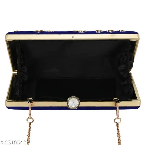 Blue_Polyurethane_Clutch_For_Women