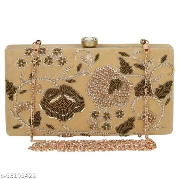 Gold_Polyurethane_Clutch_For_Women