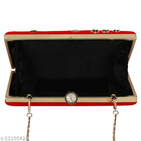 Red_Polyurethane_Clutch_For_Women