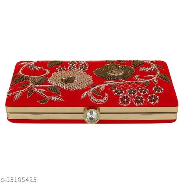 Red_Polyurethane_Clutch_For_Women