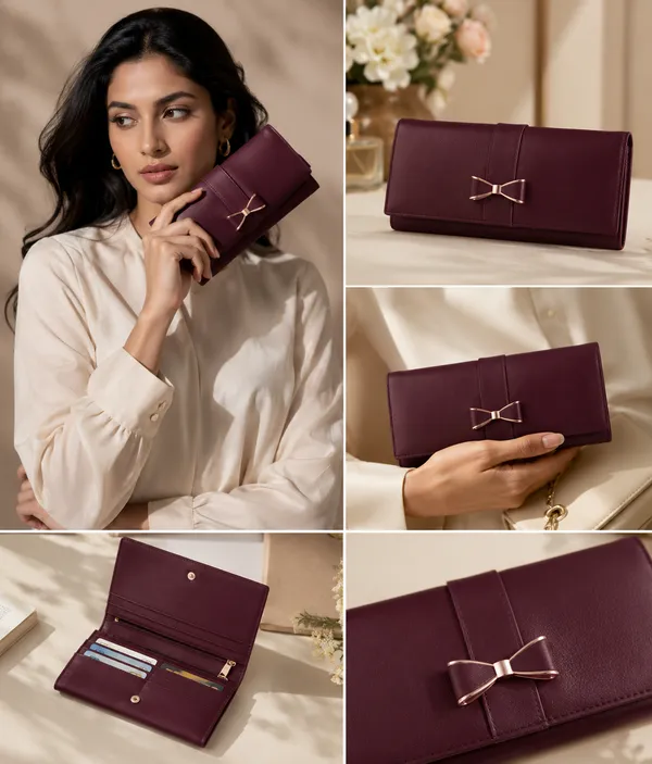 Maroon_Polyurethane_Clutch_For_Women