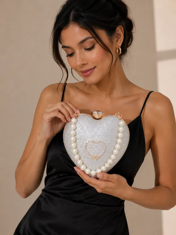 Silver_Polyurethane_Clutch_For_Women