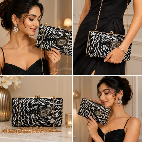 Black_Polyurethane_Clutch_For_Women