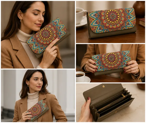 Olive_Polyurethane_Clutch_For_Women