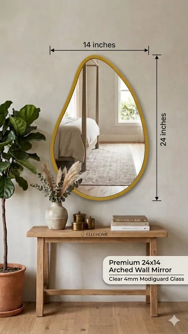 Premium_Gold_Arched_Wall_Mirror_Teardrop_Shape_24X14_Inches