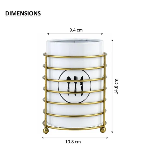 Kitchen_Utensil_Holder_With_Gold_Wire_Stand_White_Ceramic_Crock_Cutlery