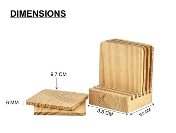 Wooden_Coaster_Set_With_Holder_Natural_Wood_Square_Shape_Set_Of_6