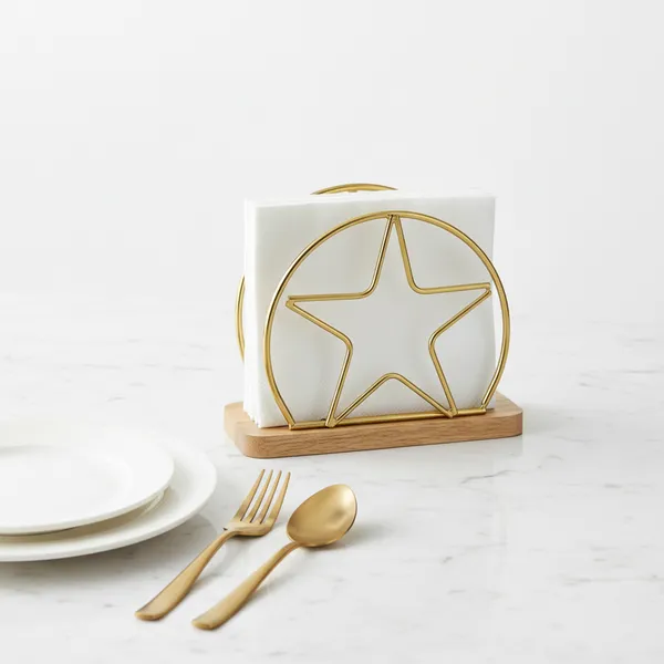 Gold_Plated_metal_napkin_holder_with_Mango_wood_base