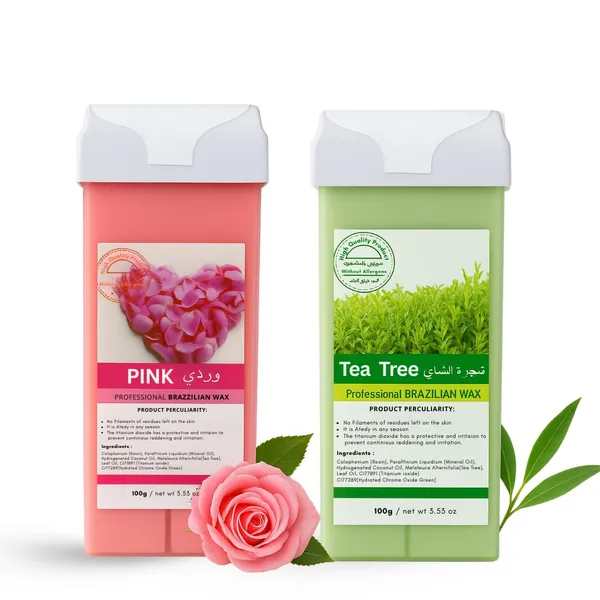 Roll_On_Wax_Cartridge_Combo_100g_Rose_Tea_Tree_Professional_Hair_Removal_Wax_For_Women_Men_Smooth_Full_Body_Waxing_At_Home_Pack_Of_2