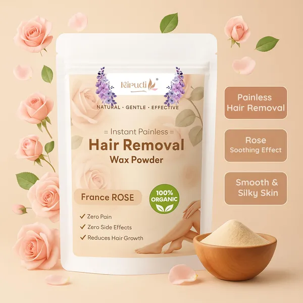 France_Rose_Facial_Wax_Powder_5_Min_Painless_Natural_Hair_Removal_Powder_For_Face_Body_Herbal_Chemical_Free_Waxing_Alternative_No_Irritation_Smooth_Skin_100g(Pack_of_2)