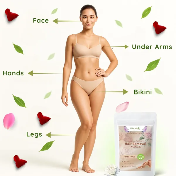 France_Rose_Facial_Wax_Powder_5_Min_Painless_Natural_Hair_Removal_Powder_For_Face_Body_Herbal_Chemical_Free_Waxing_Alternative_No_Irritation_Smooth_Skin_100g(Pack_of_2)