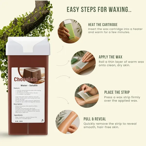 Chocolate_Roll_On_Wax_Cartridge_100g_With_Wax_Strips_Professional_Hair_Removal_For_Women_Girls_Smooth_Skin_Full_Body_Arms_Legs_Bikini_Waxing_Kit(Pack_of_2)