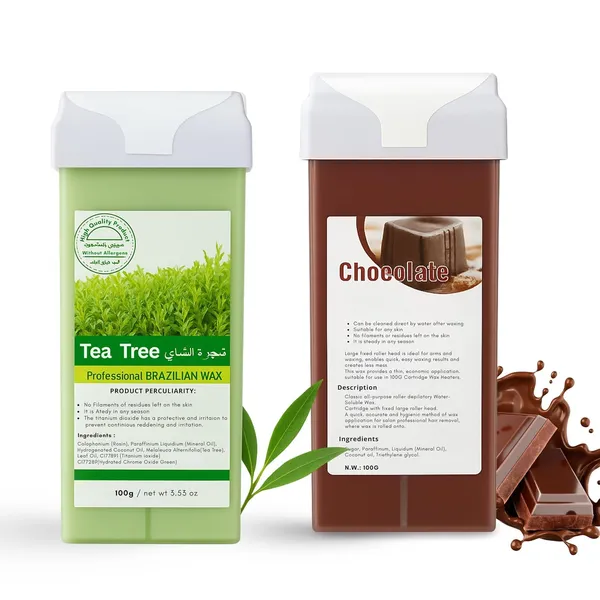 Roll_On_Wax_Cartridge_Combo_100g_Tea_Tree_Chocolate_Wax_Roller_Refills_For_Women_Men_Easy_Strip_Waxing_For_Legs_Arms_Underarms_Body_Pack_Of_2