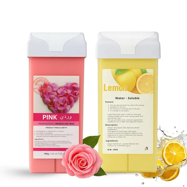 Rose_Pink_Lemon_Roll_On_Wax_Cartridge_100g_Pack_Of_2_Strip_Wax_Refill_For_Women_Men_Easy_Hair_Removal_For_Legs_Arms_Underarms_Body
