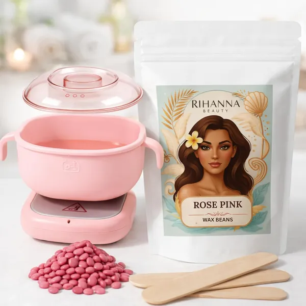 Alcohol_Free_Paraben_Free_Silicone_Wax_Heater_+_Rose_Pink_Wax_Beans_For_Unisex