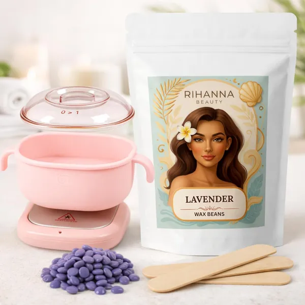 Alcohol_Free,_Paraben_Free_Silicone_Wax_Heater_+_Lavender_Wax_Beans_800g_For_Unisex