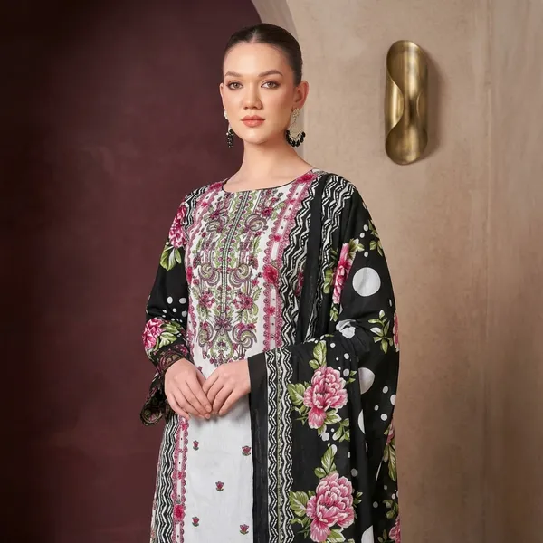 Unstitched_Black_Cambric_Cotton_Embroidered__Suit_For_Women
