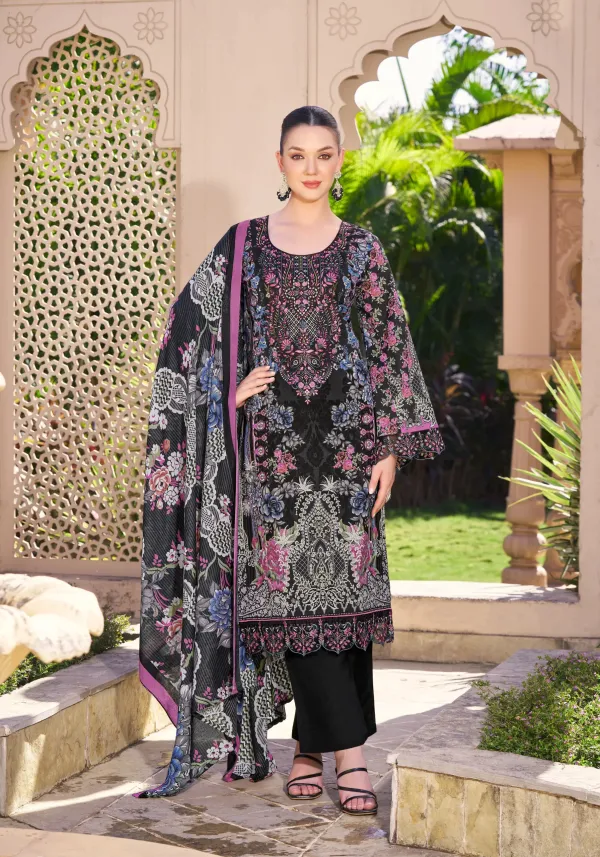 Unstitched_Black_Cambric_Cotton_Embroidered__Suit_For_Women