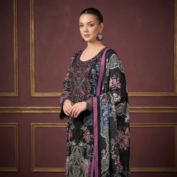 Unstitched_Black_Cambric_Cotton_Embroidered__Suit_For_Women