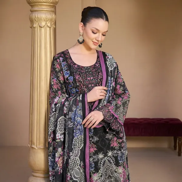 Unstitched_Black_Cambric_Cotton_Embroidered__Suit_For_Women