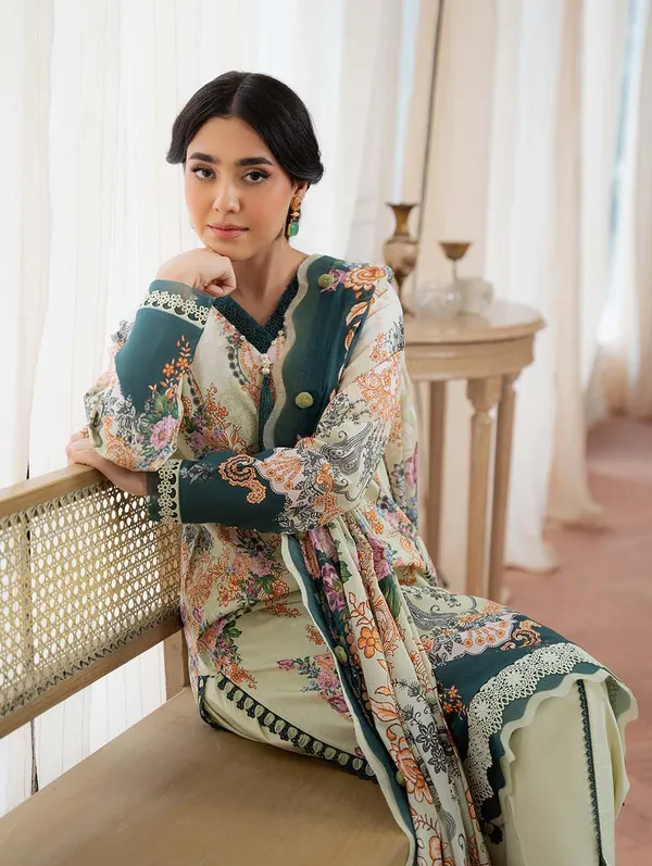 Unstitched_Olive_Green_Pure-Cotton_Embroidered__Salwar_Kameez_With_Dupatta_For_Women