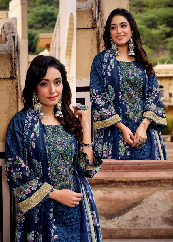 Unstitched_Navy_Blue_Cotton_Embroidered__Salwar_Kameez_With_Dupatta_For_Women