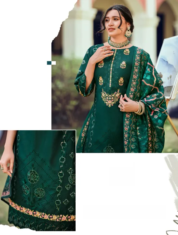 Unstitched_Pakistani_Suit_Pure_Cotton_Dress_Material_Bottle_Green__Embroidered_Salwar_Kameez